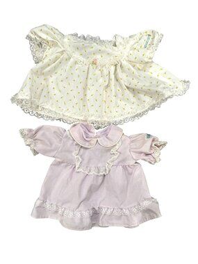 Vintage Coleco Cabbage Patch Kids Purple and Yellow Rosebud Dresses